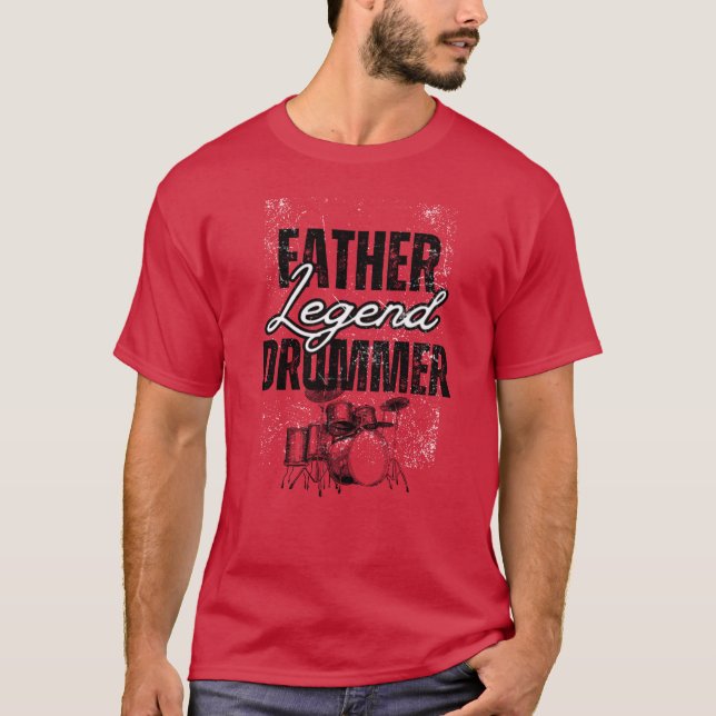 Father Drummer Legend funny T-Shirt (Front)