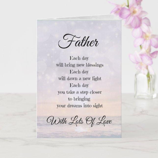 Father Encouragement Poem design Greeting Card (Orchid)