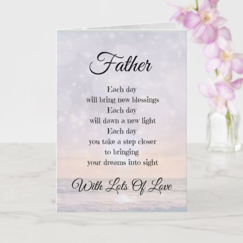 Father Encouragement Poem design Greeting Card