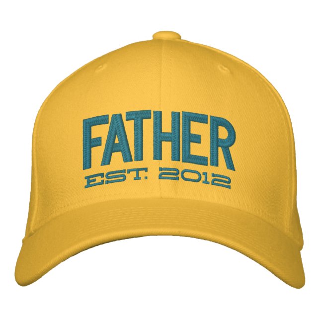 Father Established 2012 (customizable) Embroidered Baseball Cap (Front)