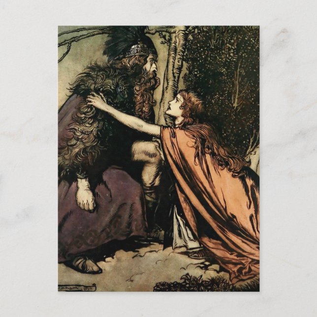 “Father, Father, What Ails Thee” by Arthur Rackham Postcard (Front)