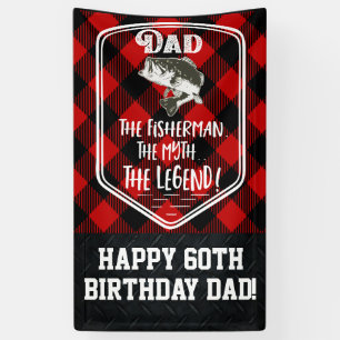 Father Fishing Birthday Dad The Myth Legend Banner