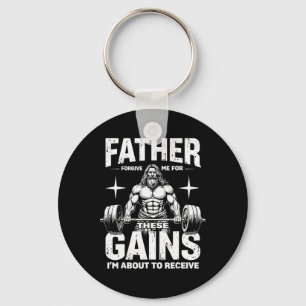 Father Forgive Me For These Gains Christian Workou Keychain