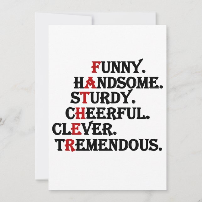 Father Funny Handsome Father's Day Card (Front)