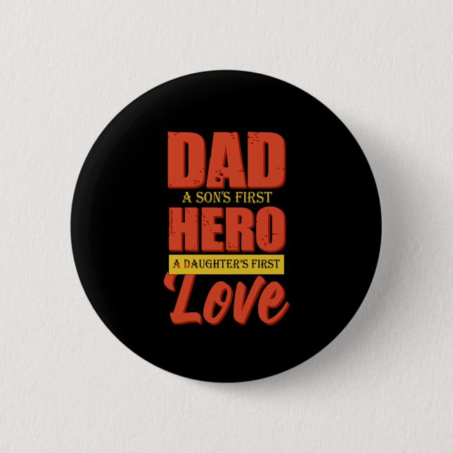 Father Gift | Dad Hero Love Button (Front)