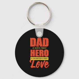 Father Gift   Dad Hero Love Keychain