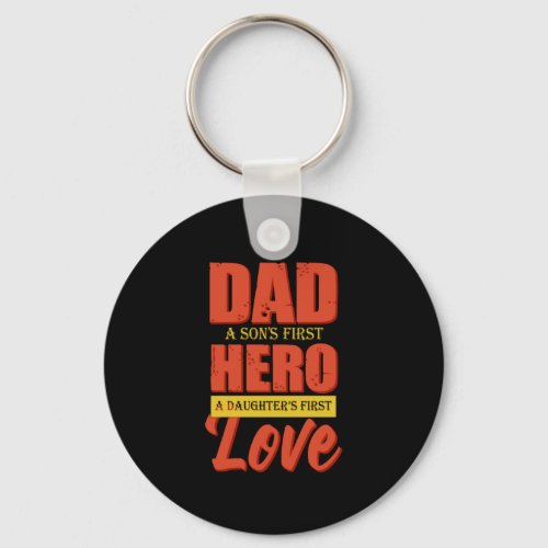 Father Gift  Dad Hero Love Keychain