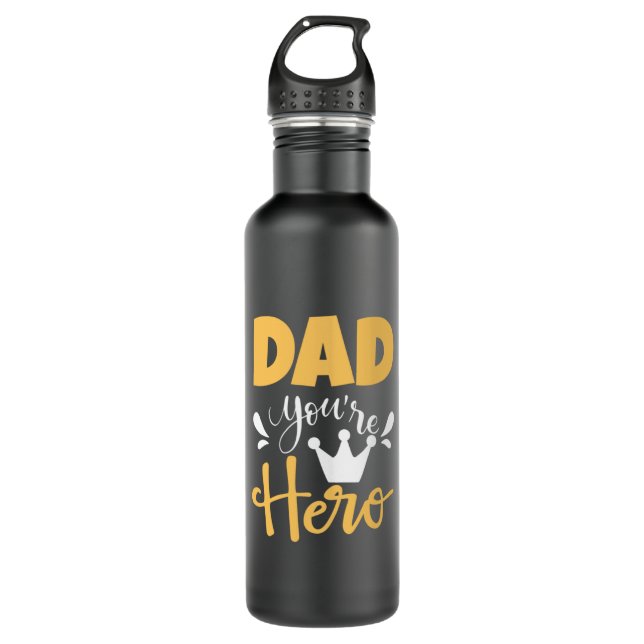 Father Gift Dad You Are Hero Stainless Steel Water Bottle (Front)