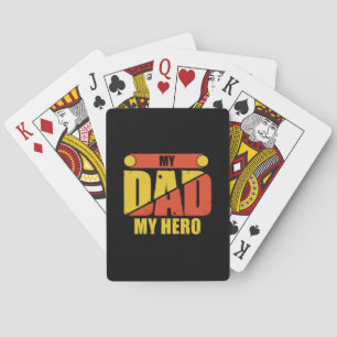 Father Gift   My Dad My Hero Poker Cards