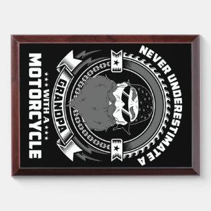 Father Gift Power Of A Grandpa With A Motorcycle Award Plaque
