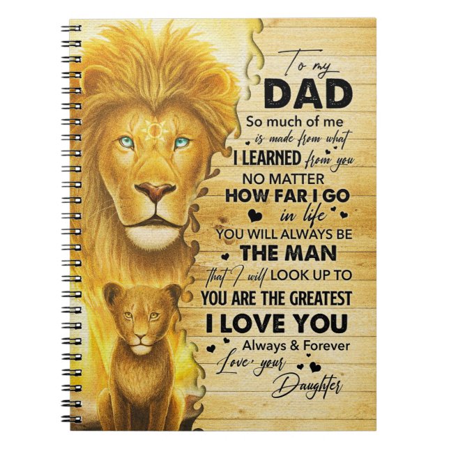 Father Gift To My Dad I Learned From You Notebook (Front)