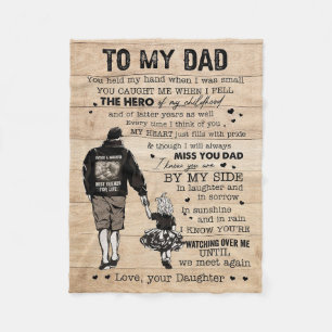 Father Gift To My Dad My Hero Fleece Blanket
