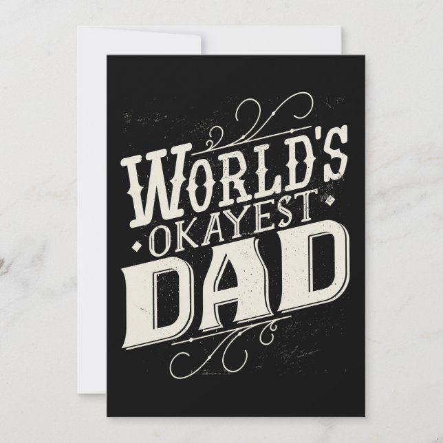 Father Gift Worlds Okayest Dad Save The Date (Front)