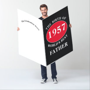 Father Happy Birthday Monogram Add Name Year Giant Card