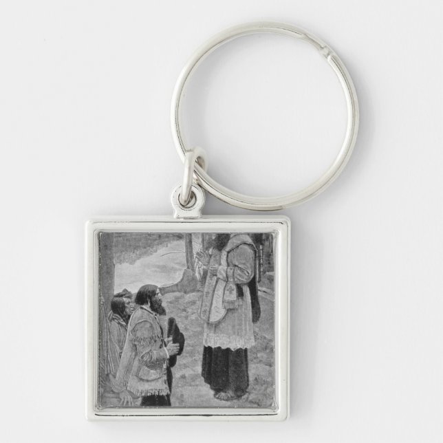 Father Hennepin Celebrating Mass Keychain (Front)