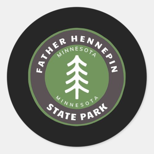 Father Hennepin State Park Minnesota MN Forest Classic Round Sticker