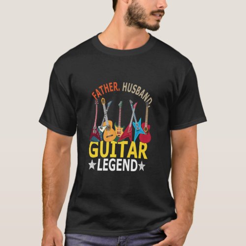 Father Husband Dad Guitar Legend Graphic for Men   T_Shirt