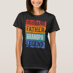 Father Husband GRANDPA Legend Proud Dad  Retro Pap T-Shirt