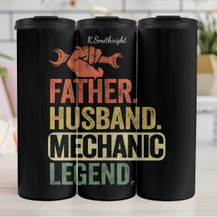 Father Husband Mechanic Legend Distressed Thermal Tumbler