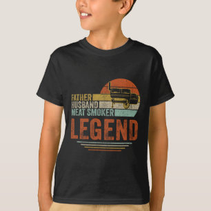 Father Husnd Meat Smoker Legend Grilling Dad Meat T-Shirt