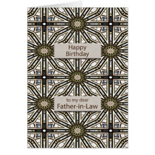 Father in Law Birthday Abstract Mandala Design Cards