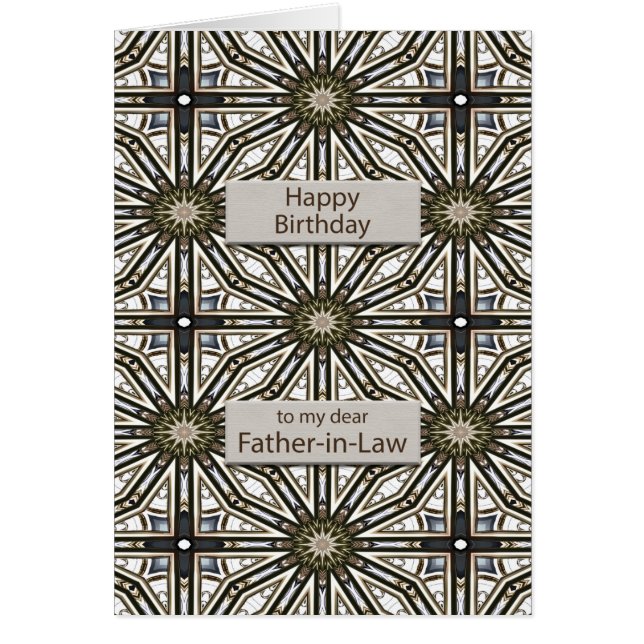 Father in Law Birthday Abstract Mandala Design Cards (Front)