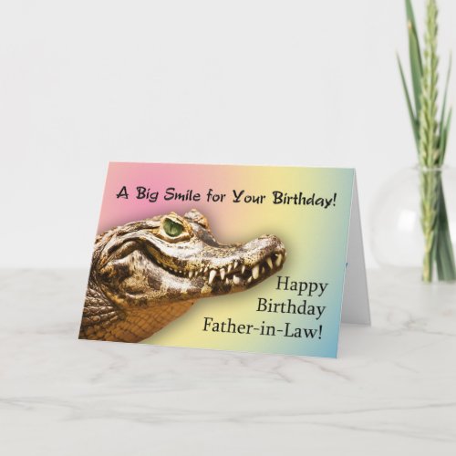 Father_in_Law Birthday card smiling alligator