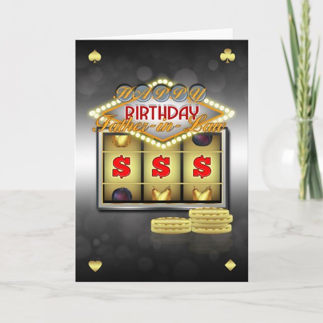 Father-in-Law Birthday Greeting Card With Slots (Front)