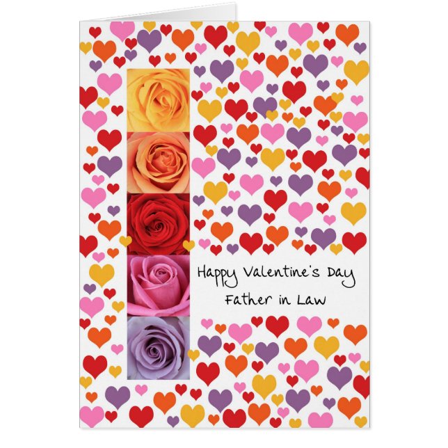 Father in law Colored Valentine's Day Cards (Front)