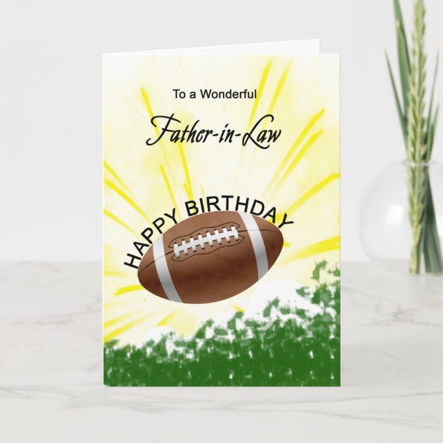 Father in Law Football Birthday Card (Front)