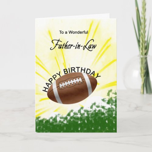 Father in Law Football Birthday Card