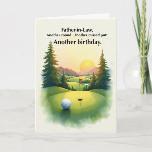 Father in Law Funny Golf Birthday Missed Putt Humo Card