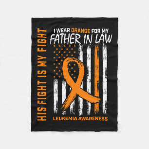 Father In Law Leukemia Cancer Awareness American F Fleece Blanket