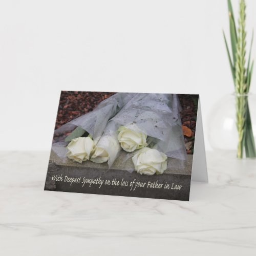 Father in Law loss Rose sympathy Card