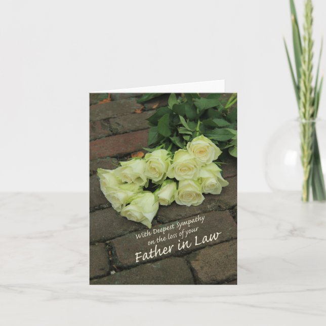 Father in Law loss Rose sympathy Card (Front)