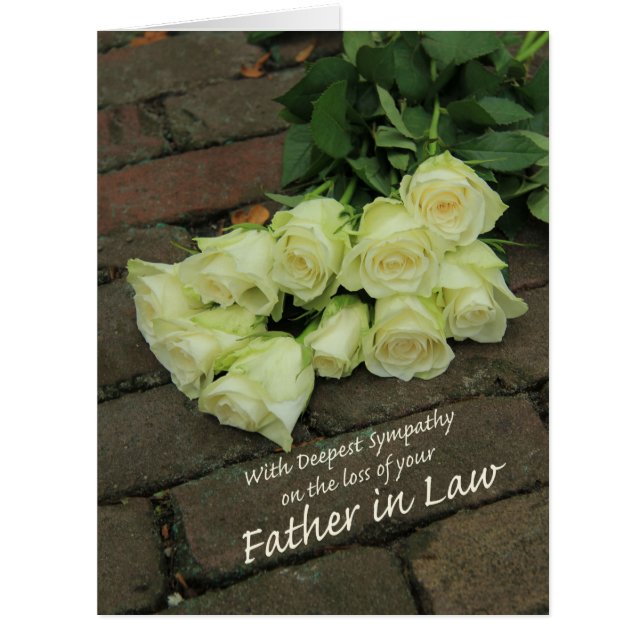 Father in Law loss Rose sympathy Card (Front)