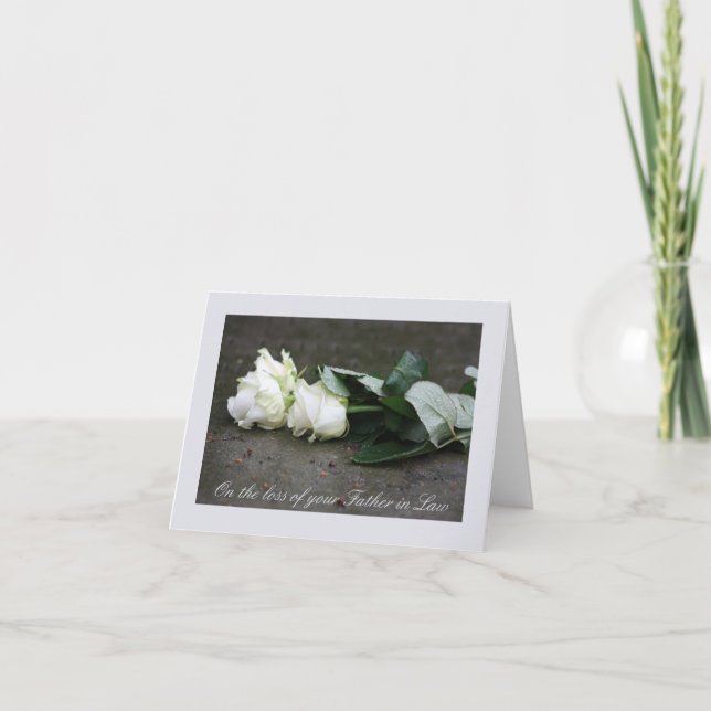 Father in Law loss Rose sympathy Card (Front)