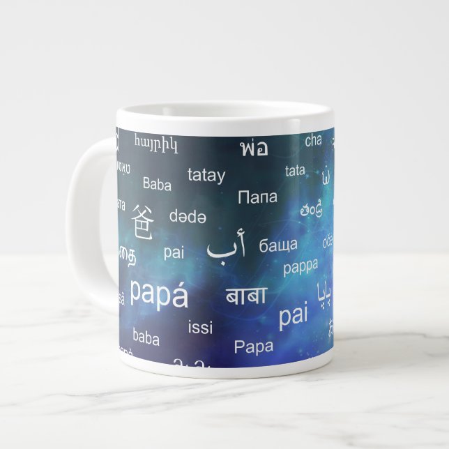 Father in many different world languages - Blue Giant Coffee Mug (Front Left)