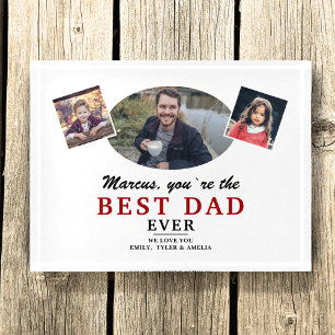 Father Kids Best Dad Ever Father`s Day Photo Paperweight