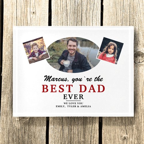  Father Kids Best Dad Ever Fathers Day Photo Paperweight