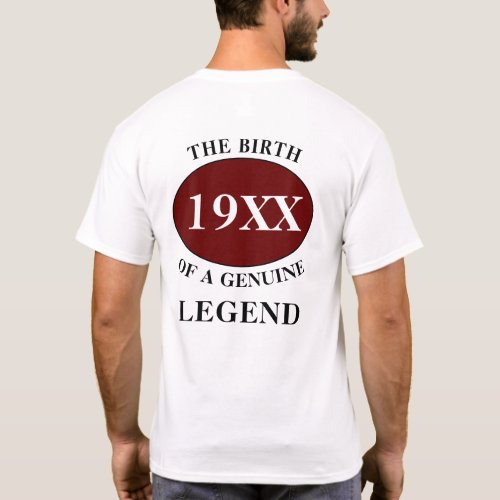 Father Legend Any Year Humor Monogram Initial Name T_Shirt