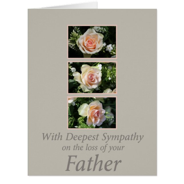 Father loss Rose sympathy Card (Front)