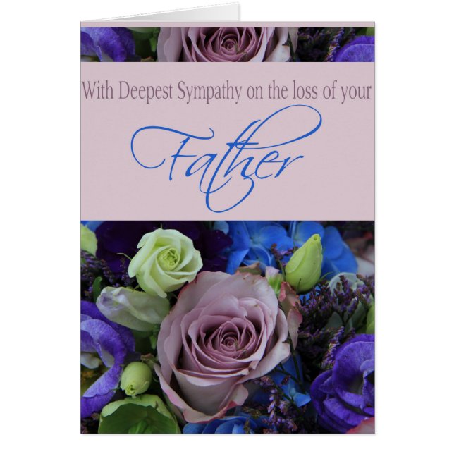 Father loss Rose sympathy Card (Front)