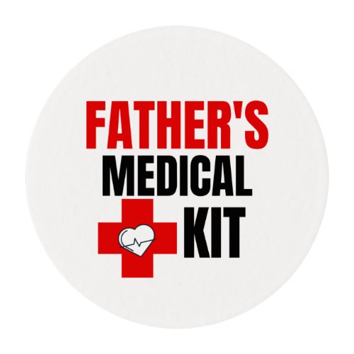 Father medical kit  square sticker edible frosting rounds