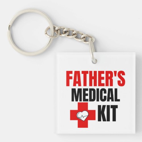 Father medical kit  square sticker keychain