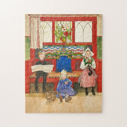 Father Mother and Child 1906 by Carl Larsson Jigsaw Puzzle