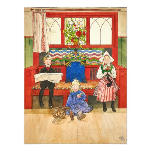 Father Mother and Child by Carl Larsson Photo Print