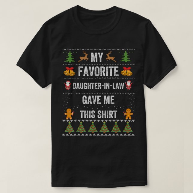 Father Mother in Law Funny Christmas Gifts Ugly Xm T-Shirt (Design Front)