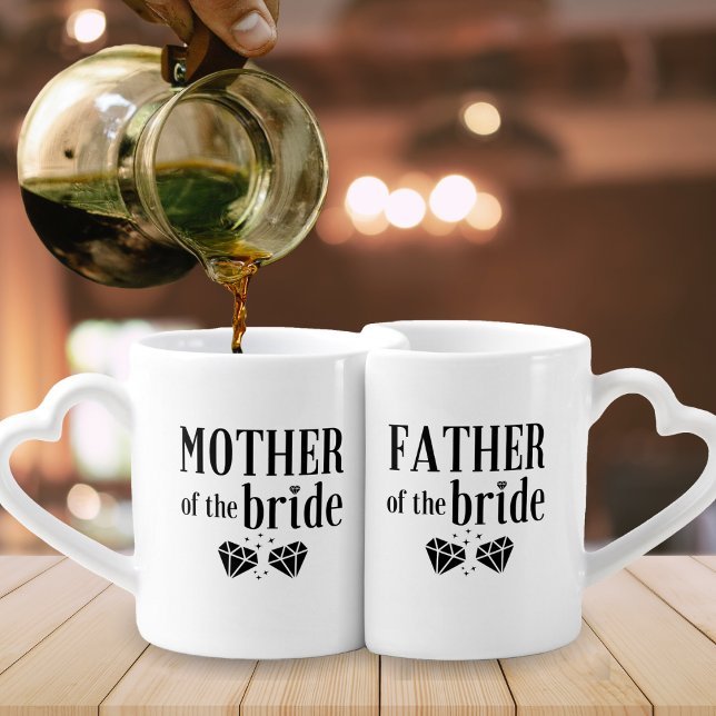Father & Mother of The Bride Wedding Party Coffee Mug Set (father of the bride and mother of the bride wedding party mug set)
