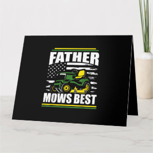 Father Mows Best Funny Lawn Mower American Flag Fa Card